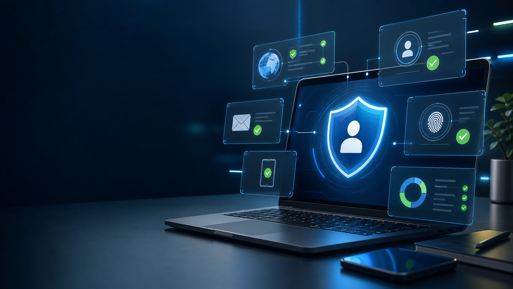 Digital identity protection dashboard illustration